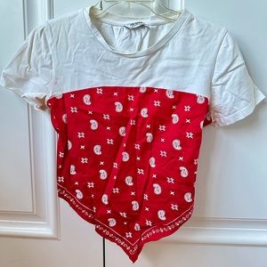 Zara size M (fits S-M) half bandanna top